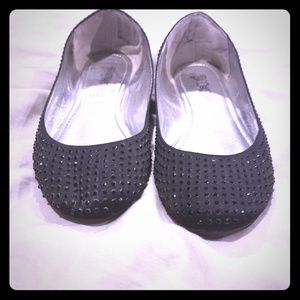 Black Sparkle Flats